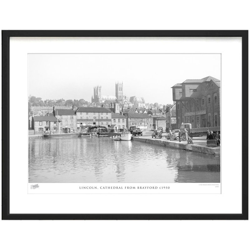 Lincoln, Cathedral From Brayford C1950 - Single Picture Frame Print, 63.3cm H x 83.5cm W x 2.3cm D