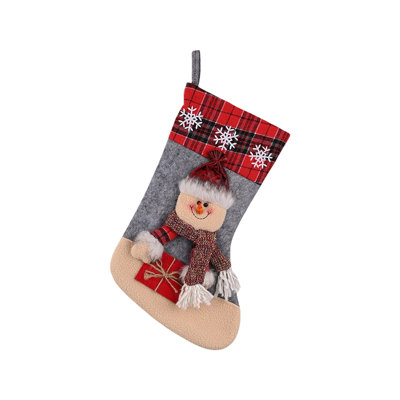 Christmas Decoration Supplies Large Gift Bag Snowflake Grille Border  Christmas Socks Candy Gift Socks