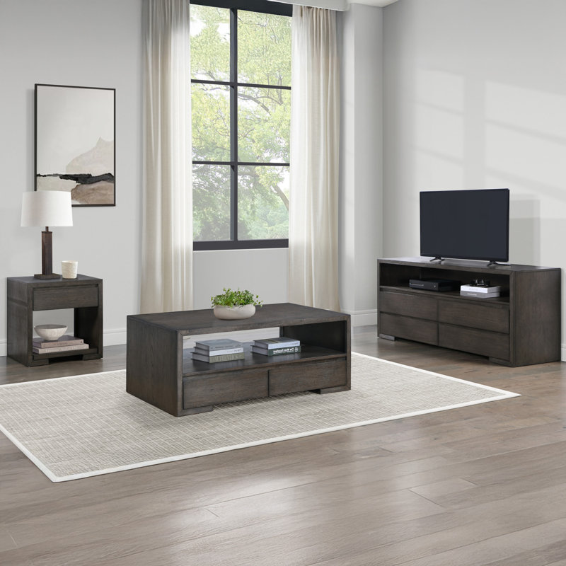 Ensemble de table 3 pièces avec meuble télé Evan