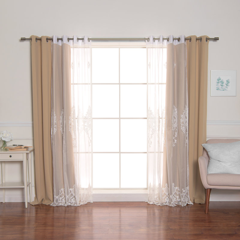 Salomon Blackout Curtain, 52" W x 84" L, Wheat