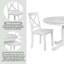 Ensemble 5 pièces de table de salle à manger et de chaises pour 4 personnes, table de cuisine en bois massif avec 4 chaises, blanc