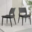 Ensemble de 2 chaises de salle à manger modernes en cuir de polyuréthane gris minimaliste, avec un dossier confortable, un support de pieds en métal, convenant aux restaurants, aux cuisines et aux bureaux.