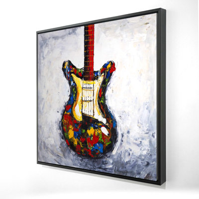 "Guitare colorée" sur toile