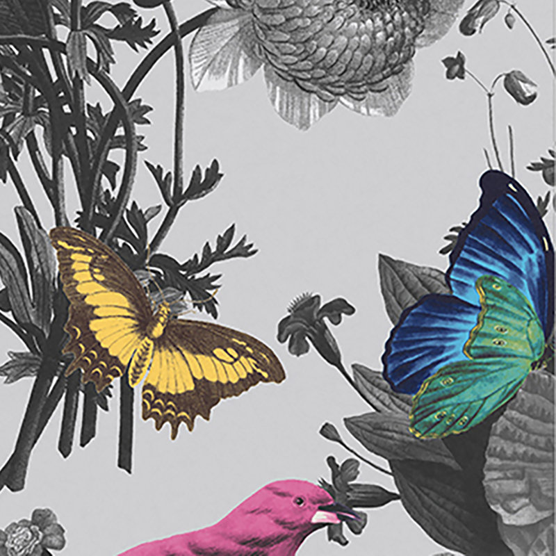 Floral Wallpaper Double Roll, Gray