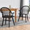 Chaises de salle à manger en bois massif avec accoudoirs de 24 po de large Hughes Hughes