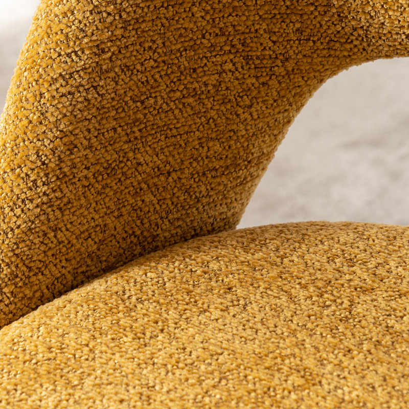 Chaise d'appoint rembourrée Modern, Tissu jaune