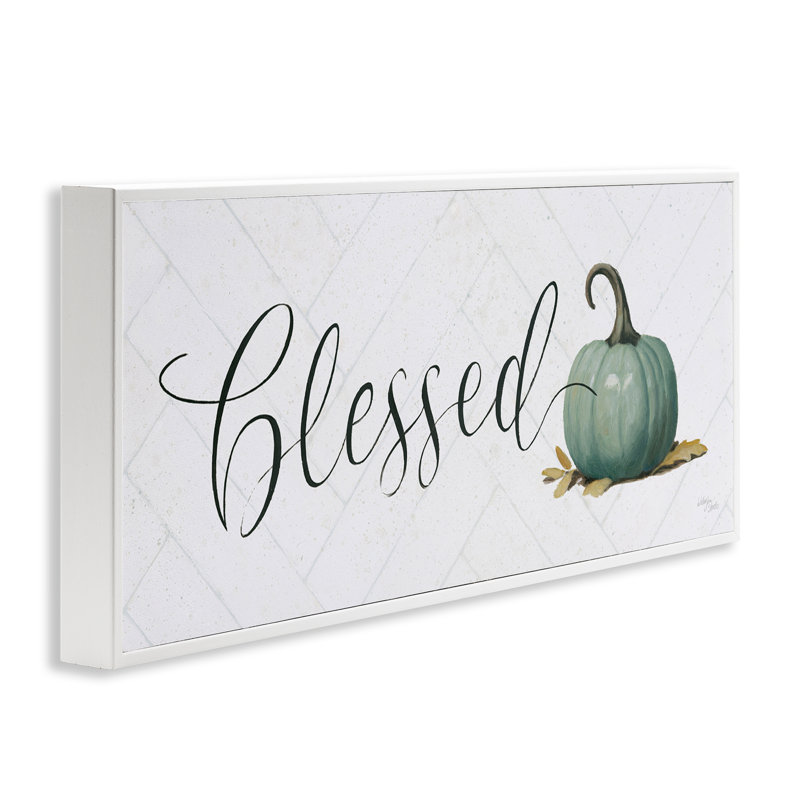 «Blessed with Pumpkin», art giclée par Wellington Studio, Estampe numérique encadrée blanc bord de mer, H 13 po x l 30 po