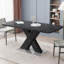 Table de salle à manger moderne Hine, table de salle à manger extensible, plateau de table en faux marbre-648737003-648737000