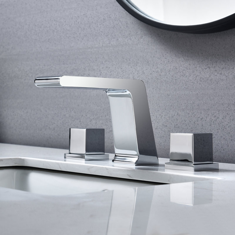 Widespread 2-handle Bathroom Faucet with Drain Assembly, Chrome