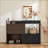 Cabinets, Modern Extendable Rotating Storage Cabinet with Drawer, 32.5''-58.8''W Black &amp; Walnut Brown | Engineered Wood MDF, Hallways