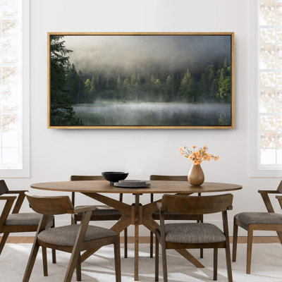 Lake River Landscape " Mystic Forest Trees Mist By A Lake Modern Art Nature Landscape Photograph Extra Large Pictures "