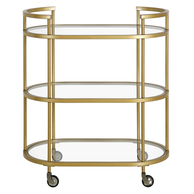 Metal Bar Cart, Brass