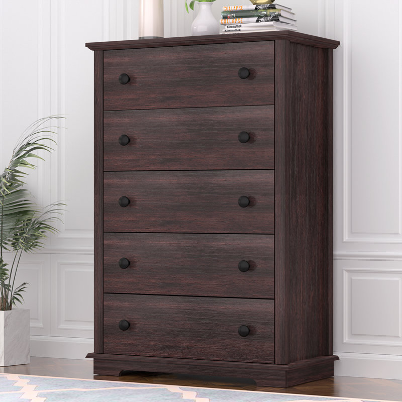 5 - Drawer 47" Tall Dresser, Brown
