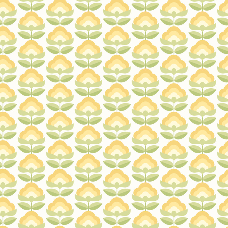 Arbania 10m x 50cm Matte Wallpaper Roll, Green/Yellow