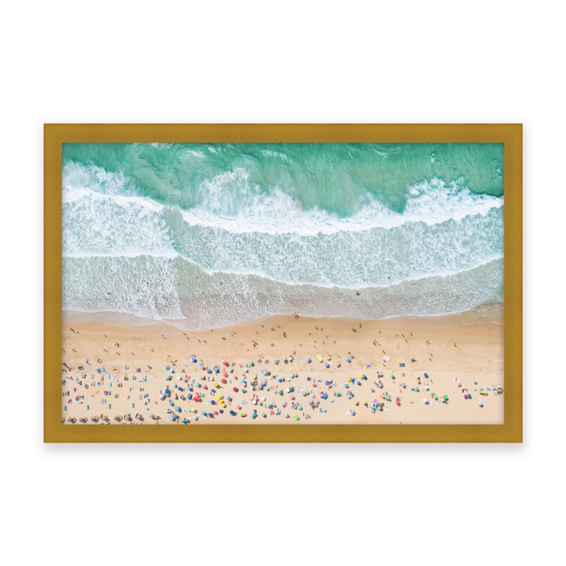 Summer Beach Print by Kathrin Pienaar, 32" H x 48" W x 1.125" D, Framed Print, White