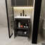 Meuble-lavabo avec lavabo, meuble-lavabo noir 24 po avec robinet en céramique blanc et ensemble de bonde escamotable