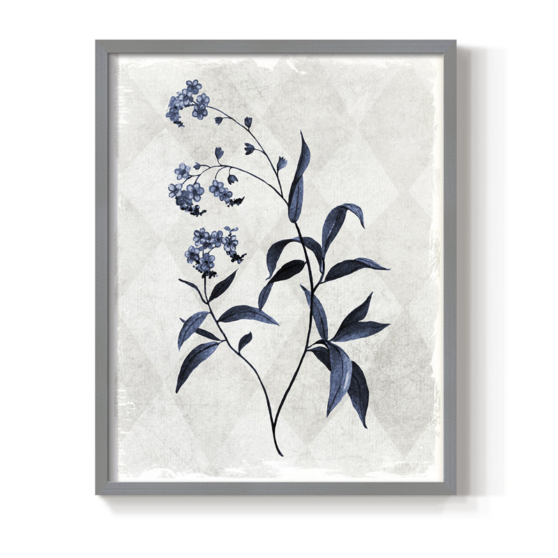 Harlequin Botanical I, reproduction encadrée - bois massif, Gris, H 15 po x l 12 po
