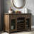 56"Rustic Multi‑Functional Wine Sideboard Cabinet