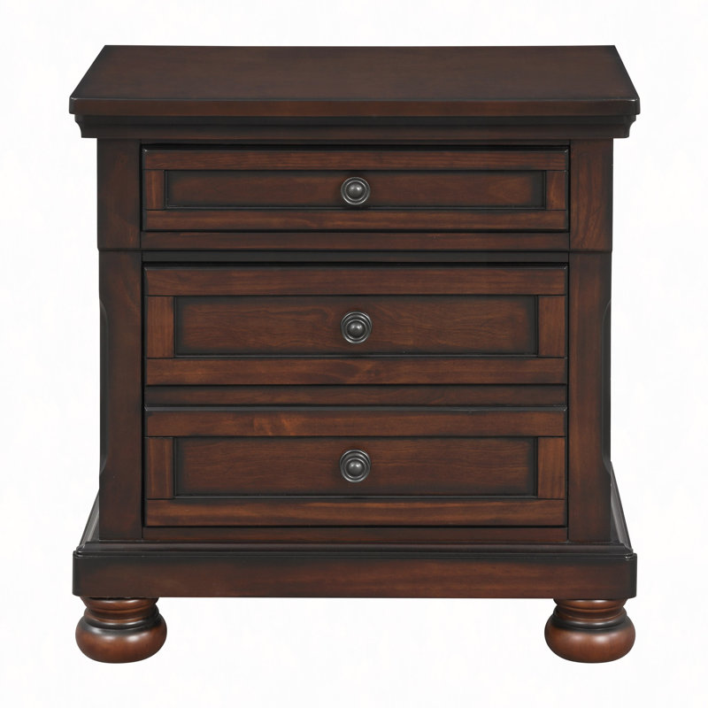 Table de chevet avec placage de bouleau caché