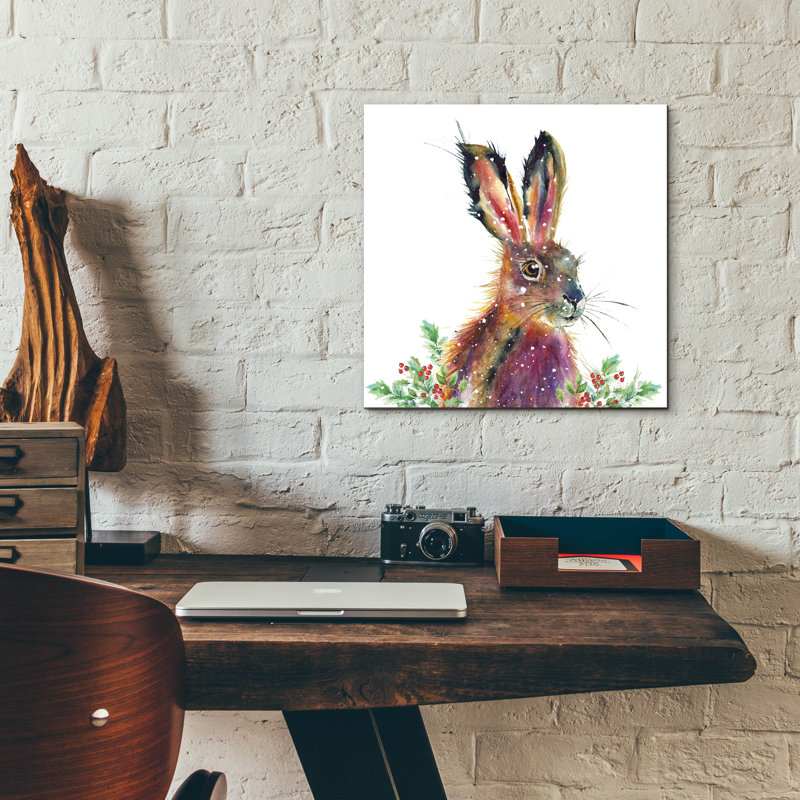  «Fluffy Hare» par Elle Media Group, art mural en verre acrylique, 12 po x 12 po