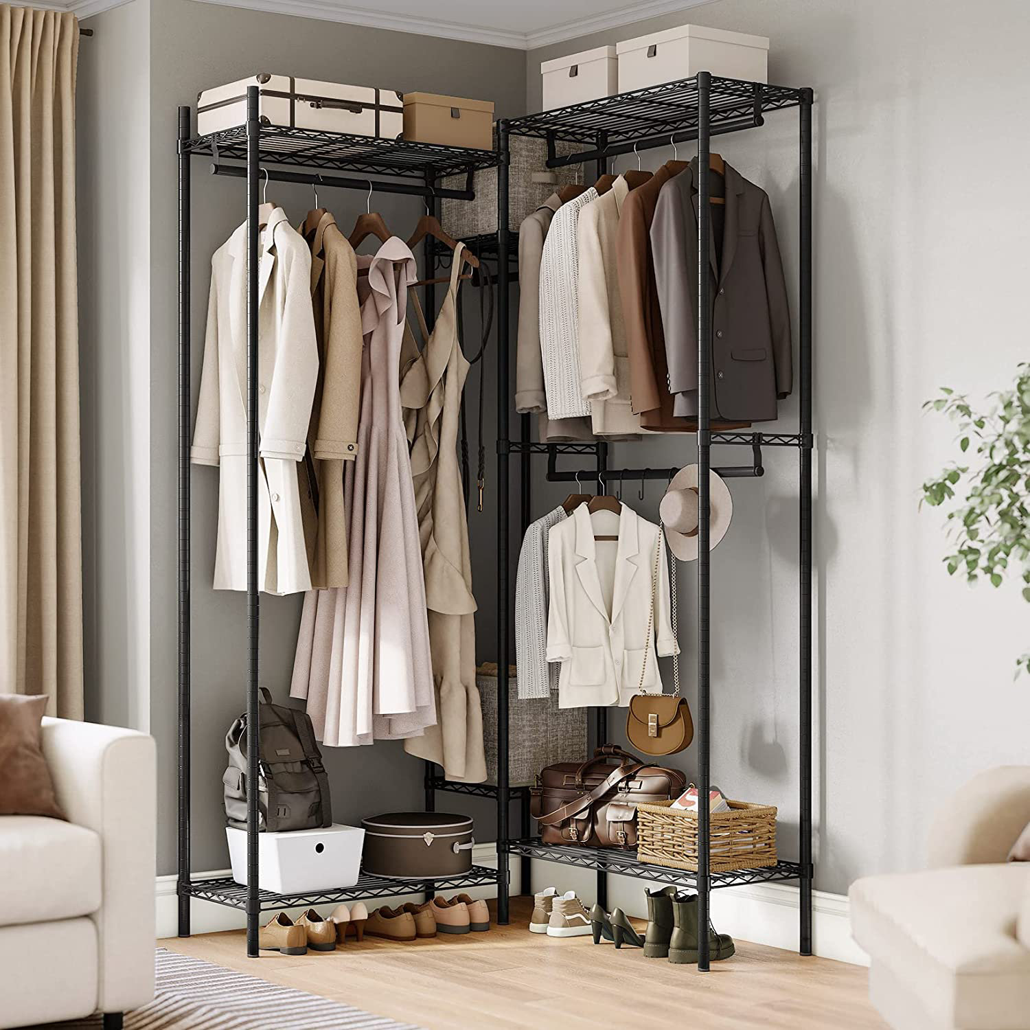 wardrobe with 2 hanging rails