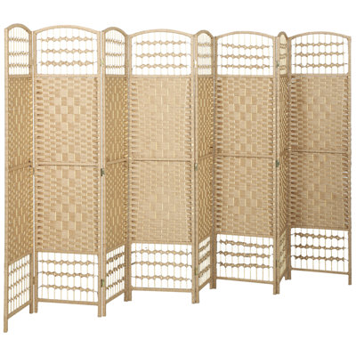 8 Panel Room Divider, Folding Privacy Screen, 5.6