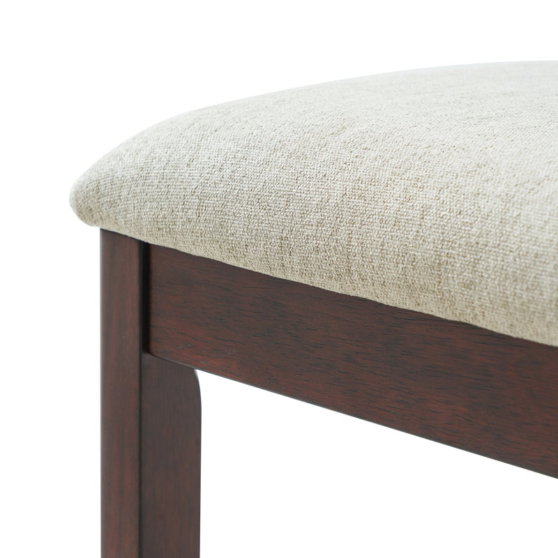 Ensemble de table de salle à manger 3 pièces peu encombrant, bois et tissu, moderne pour petits appartements
