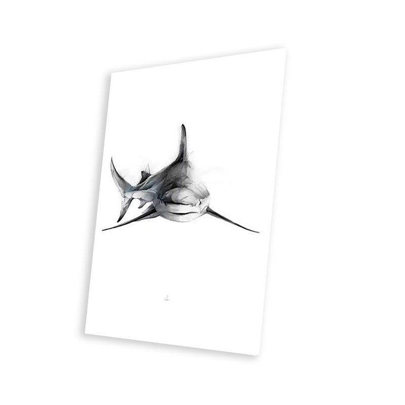 Requin II, impression sur verre acrylique, H 24 po x l 16 po x P 0,25 po