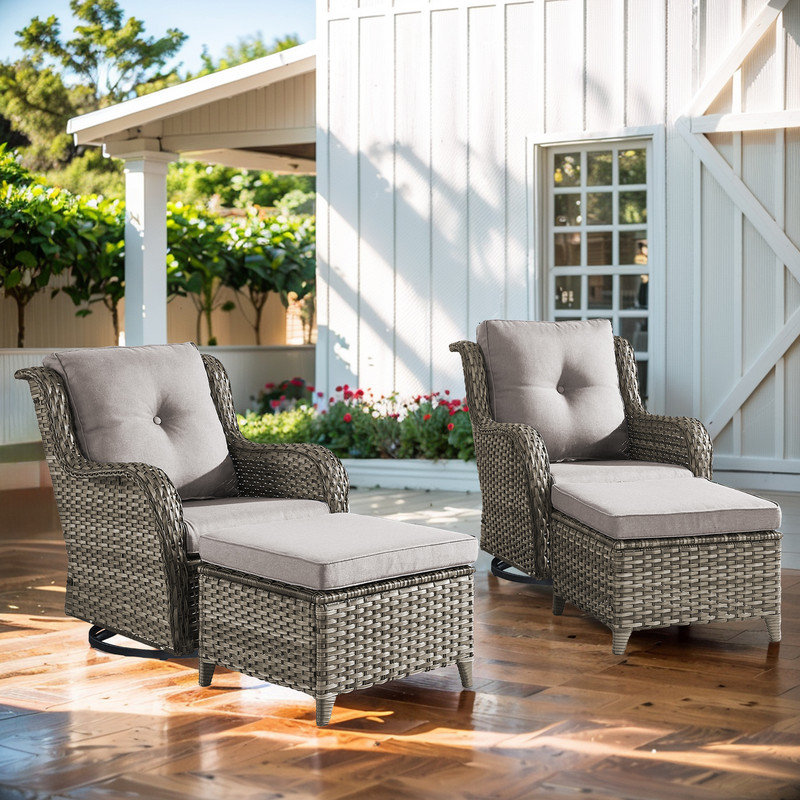 Chaise d'extérieur Elga, Gris, Gris
