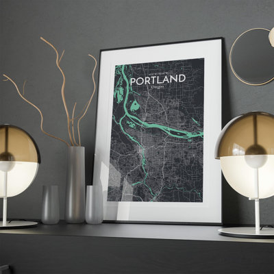Portland City Map In Dream - No Frame Print
