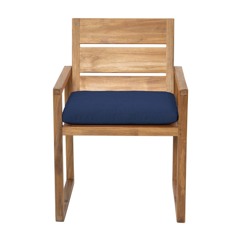 Venice Teak Patio Dining Armchair with Cushion, Navy
