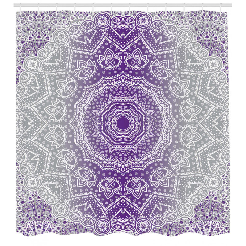 Rideau de douche Cormac Mandala, H 70 po x l 69 po, Mauve