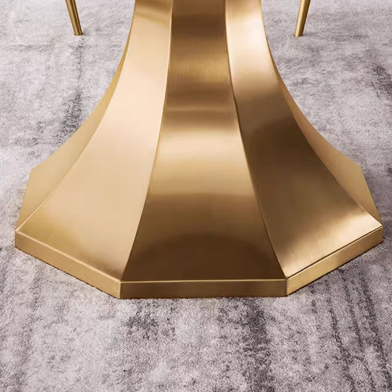 Koball Round Metal Base Dining Table, 29.53"H x 51.18"L x 51.18" W