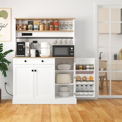 Kitchen Pantry Cabinets With Door storage, Shelves, Drawer For Kitchen & Living Room by Lark Manor