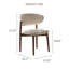 Chaises de salle à manger modernes de style Mid-Century beige, chaises de cuisine en bois de chêne massif brun pour la salle à manger, lin en coton blanc cassé, aucun assemblage requis-716670287