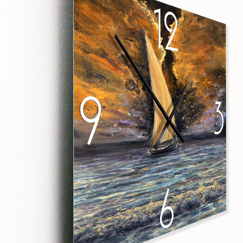 Horloge murale Sailship on the Ocean at Dawn, Moyen