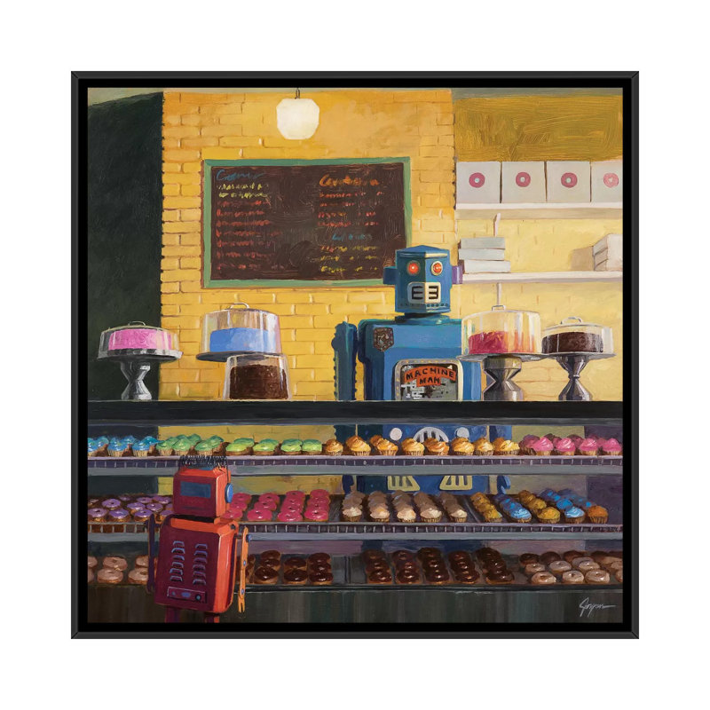 « decision » par eric joyner, impression sur toile, H 18 po x l 18 po x P 1,5 po, Toile avec cadre noir, Pas de tapis
