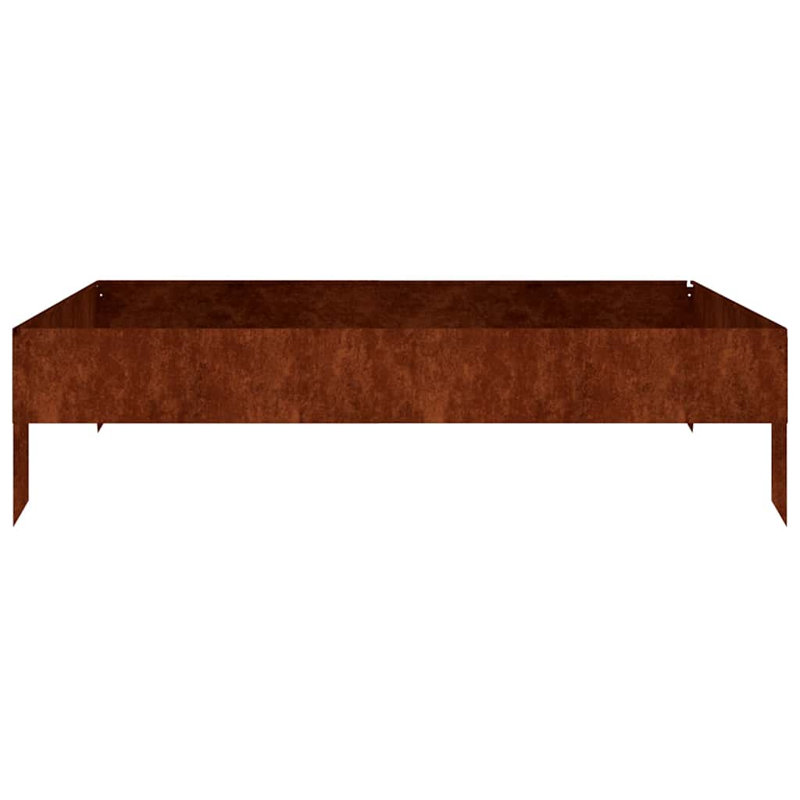  Jardinière pour jardin en acier 100 x 100 x 26 cm Corten