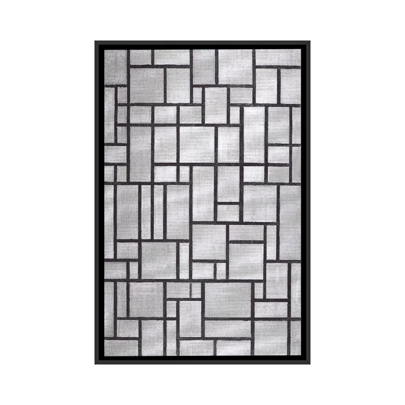 "Composition in Gray, 1919" par Piet Mondrian, reproduction d'art sur toile tendue, L 18 po x H 26 po x P 1,5 po