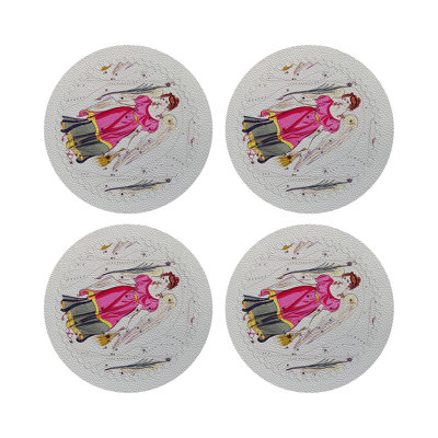 Zodiac Virgo Vegan Leather Round Pebble Placemat