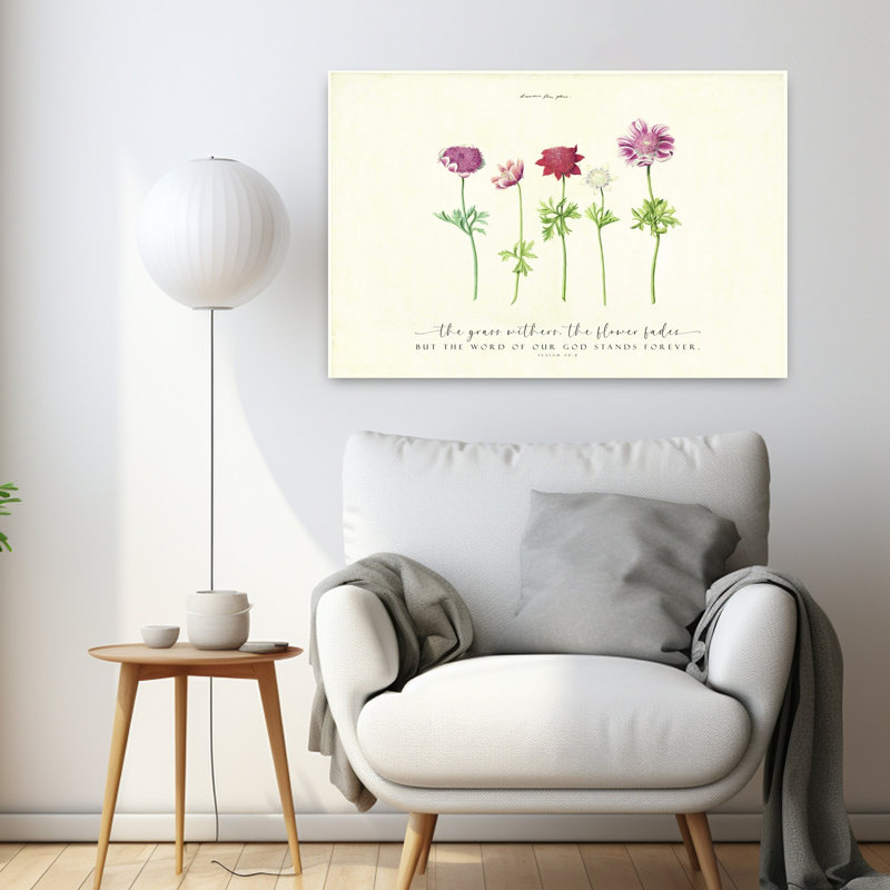 «Word of God Stands Forever Delicate Elegant Minimalist Nature Architecture», art mural, H 24 po x l 36 po