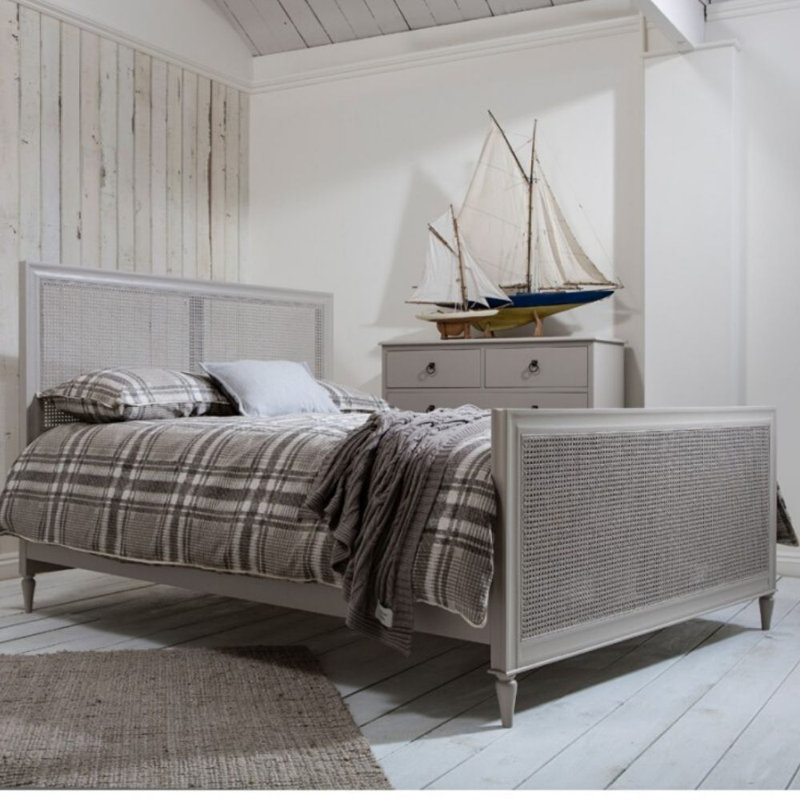 Gaughan Solid Wood Bed, Super King (6'), Light Grey