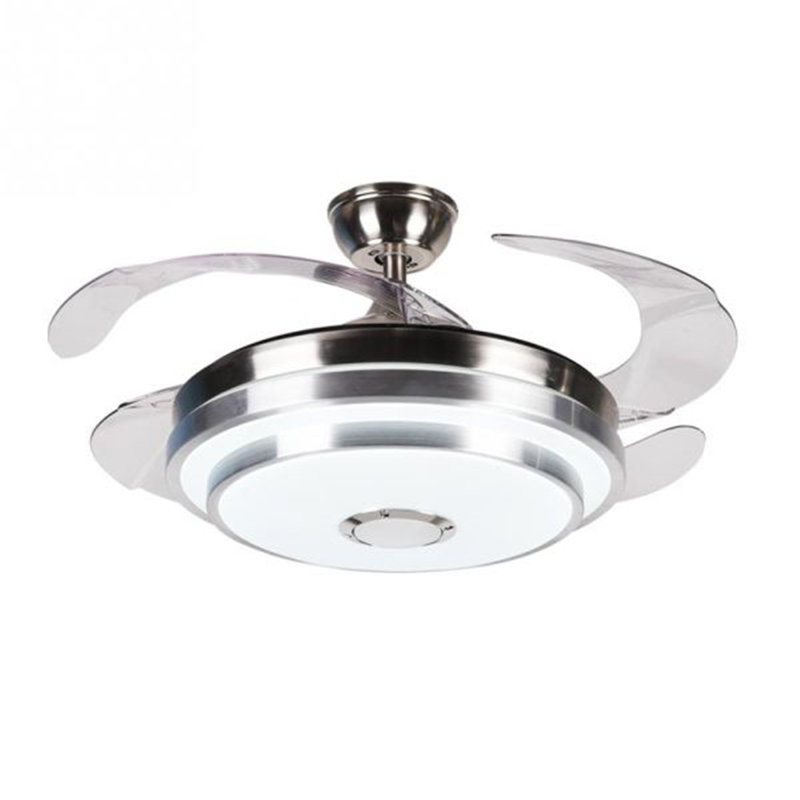 42'' Araia 4-Blade LED Retractable Blades Ceiling Fan with Remote Control and Light Kit Included