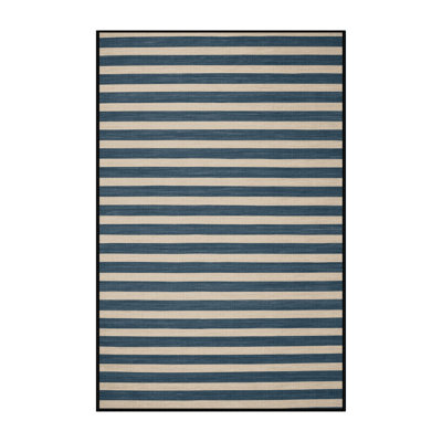 Tapis gris à rayures horizontales lavable à la machine
