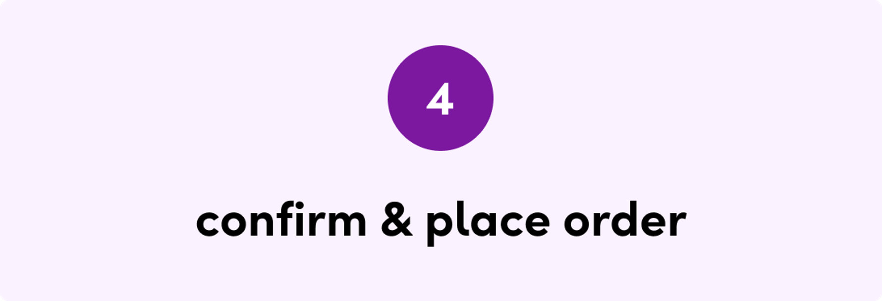 4. confirm and place order