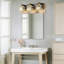 Luminaire de meuble-lavabo de salle de bain moderne en cristal doré noir - éclairage à intensité variable à 3 lumières avec abat-jour en cristal K9 pour prise de miroir, compatible avec douille E26-671690606-671690592-671690593