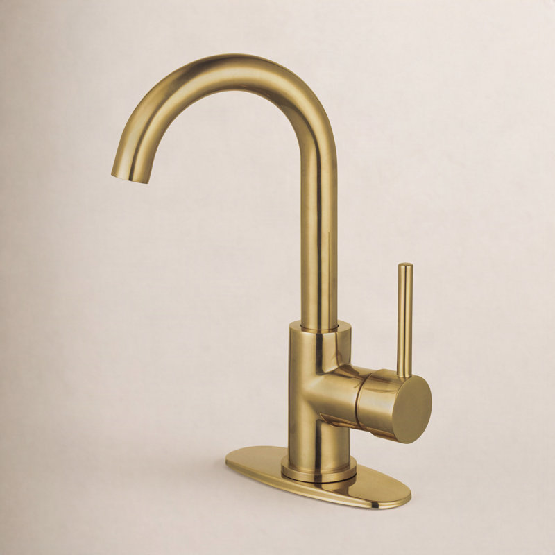 Robinet de salle de bain monotrou avec assemblage de bonde Concord, Laiton brossé