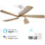 Ventilateur de plafond moderne à 5 pales de 52 po avec lumière DEL et télécommande Sofucor, blanc et beige-133441935