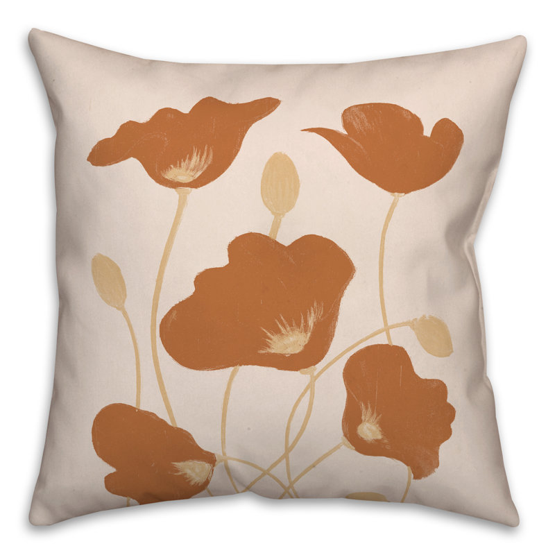  Housse et insert de coussin carré coquelicots