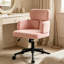 Chaise de bureau rembourrée pivotante et réglable en hauteur, chaise de bureau en forme de trèfle avec accoudoirs-492277247